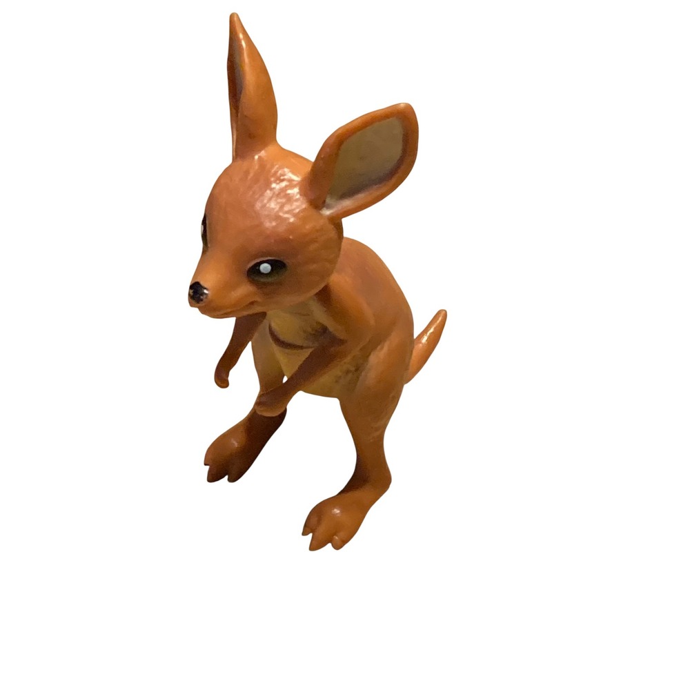 Miniature Kangaroo Joey Figurine Brown Plastic Wildlife Animal Toy 3.25 Inch
